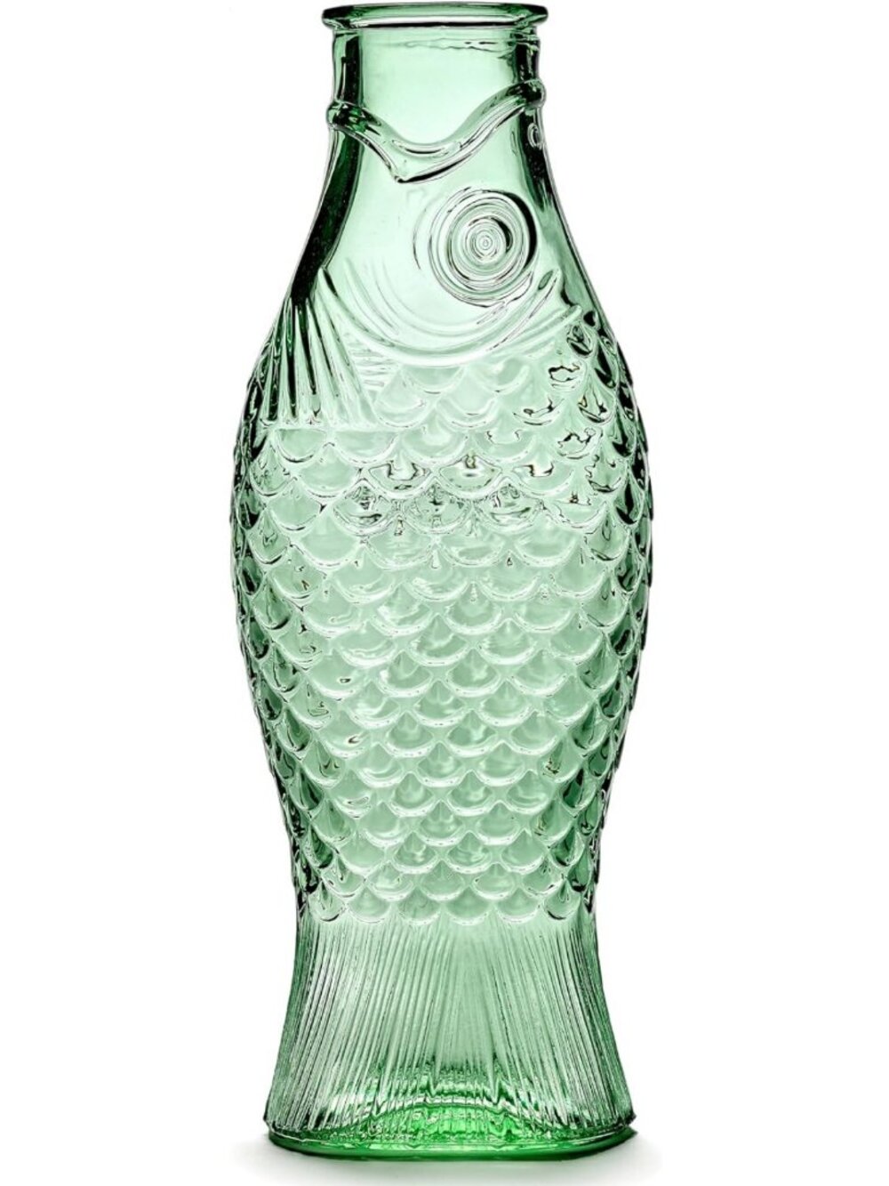 Elegant Glass Water Pitcher & Wine Carafe | 28.74 oz Clear Green Beverage